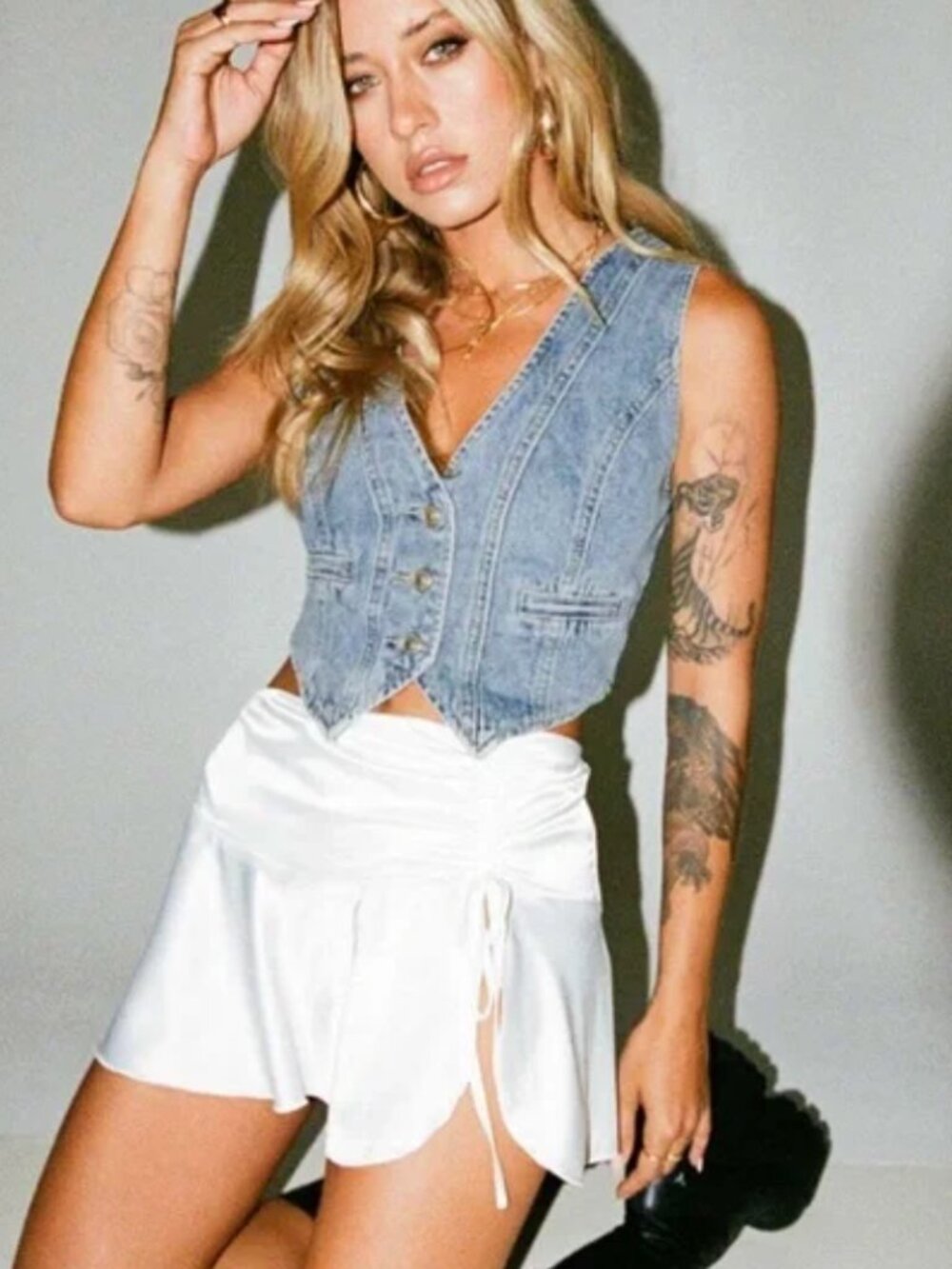 Princess Polly GIBBS MINI SKIRT WHITE